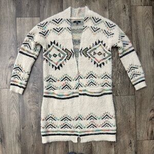 MM by My Michelle  Fuzzy Indie Boho Style Cardigan Sweater Size M